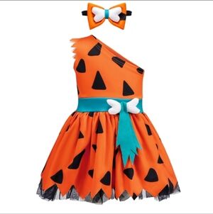Amazon Essentials Orange and Black Kids Costume with Bow